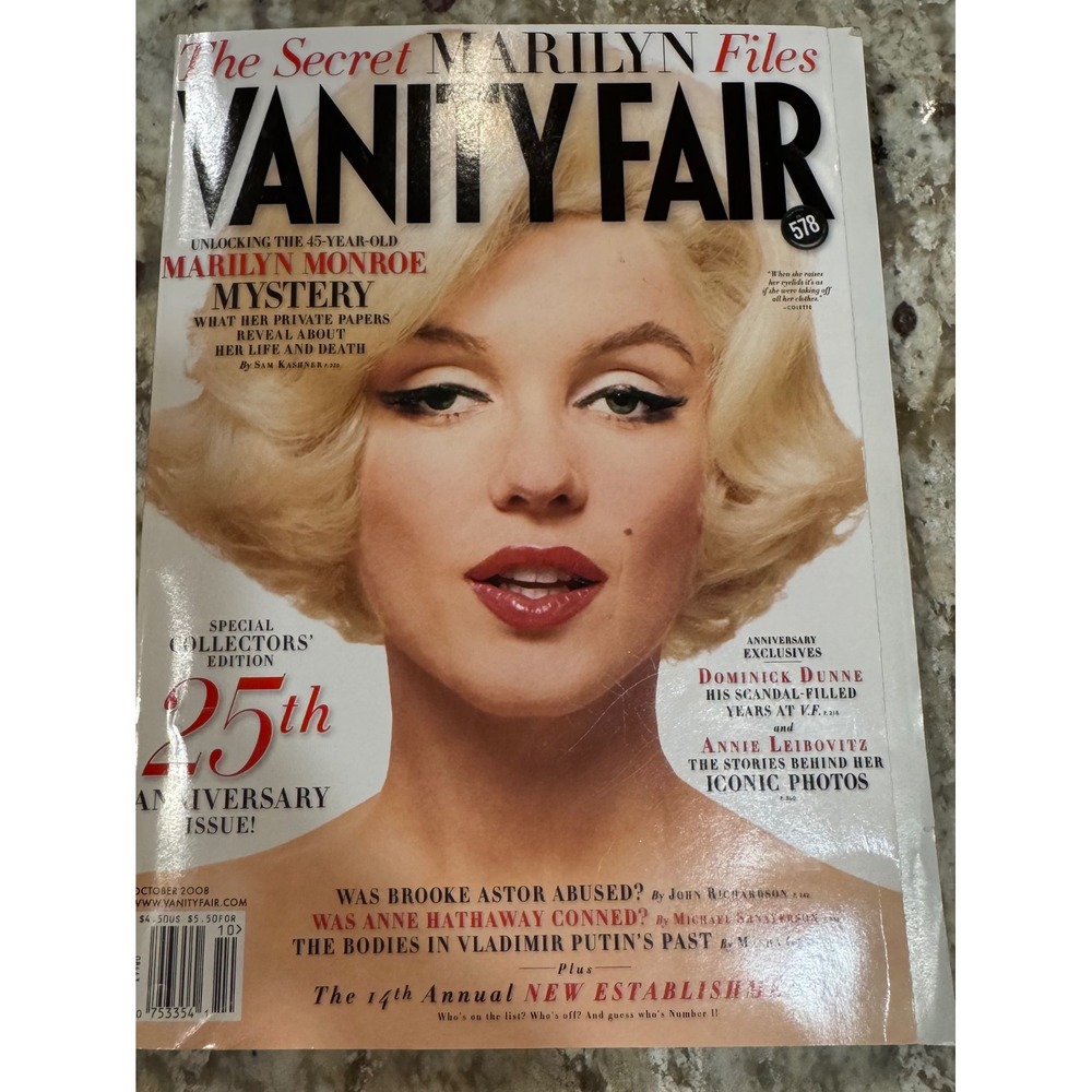 Vanity Fair October 2008 Marilyn Monroe 25th Anniversary Issue No 578 Collector